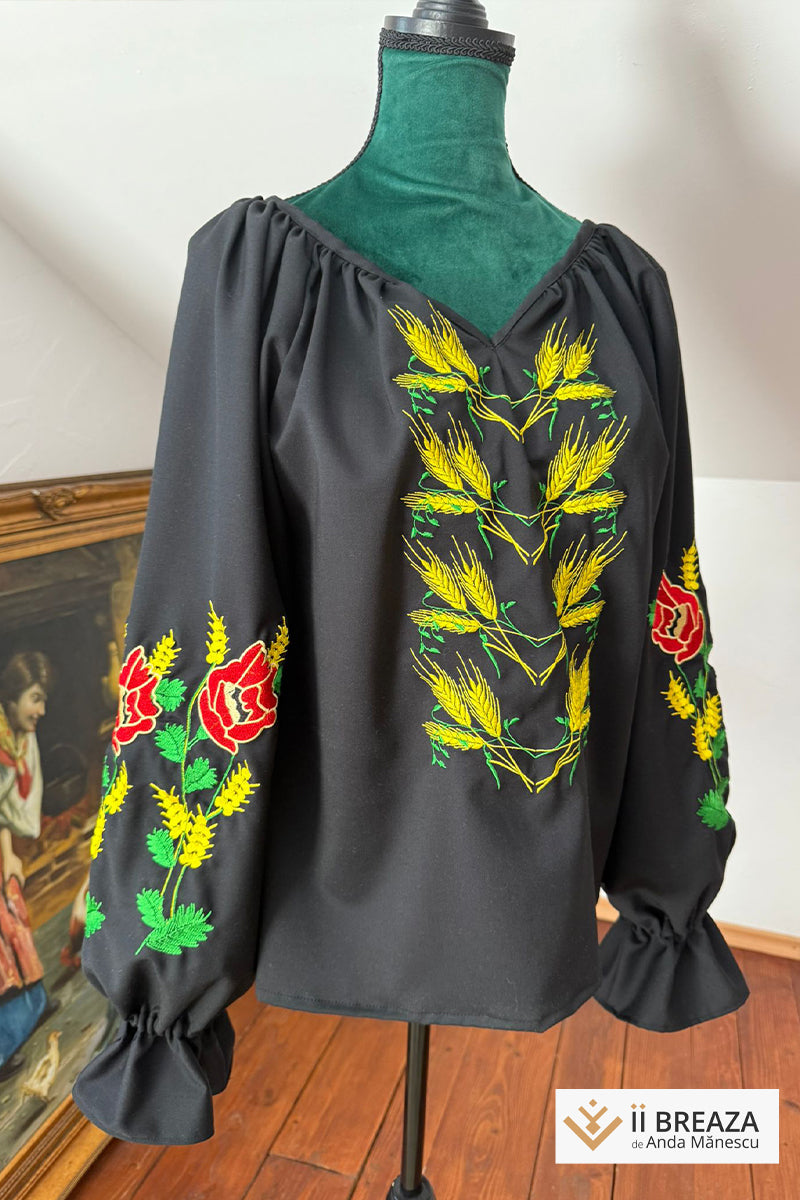 Bluză cu maci brodați Bluză cu maci brodați