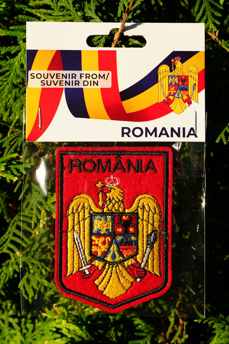 Emblemă / Patch brodată, cu folie adezivă – Stema României Emblemă / Patch brodată, cu folie adezivă – Stema României