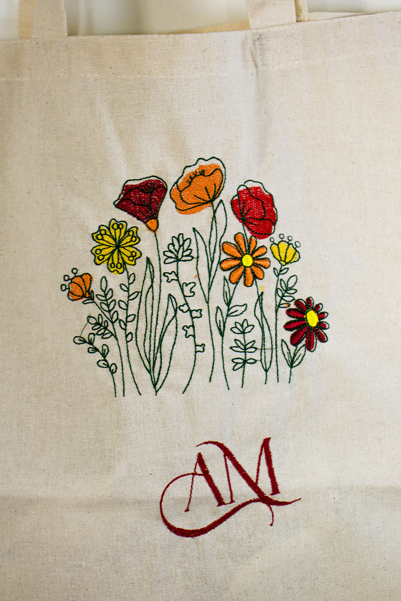 Traistuță reutilizabilă, din bumbac,  brodată cu flori sau simboluri tradiționale Traistuță reutilizabilă, din bumbac,  brodată cu flori sau simboluri tradiționale