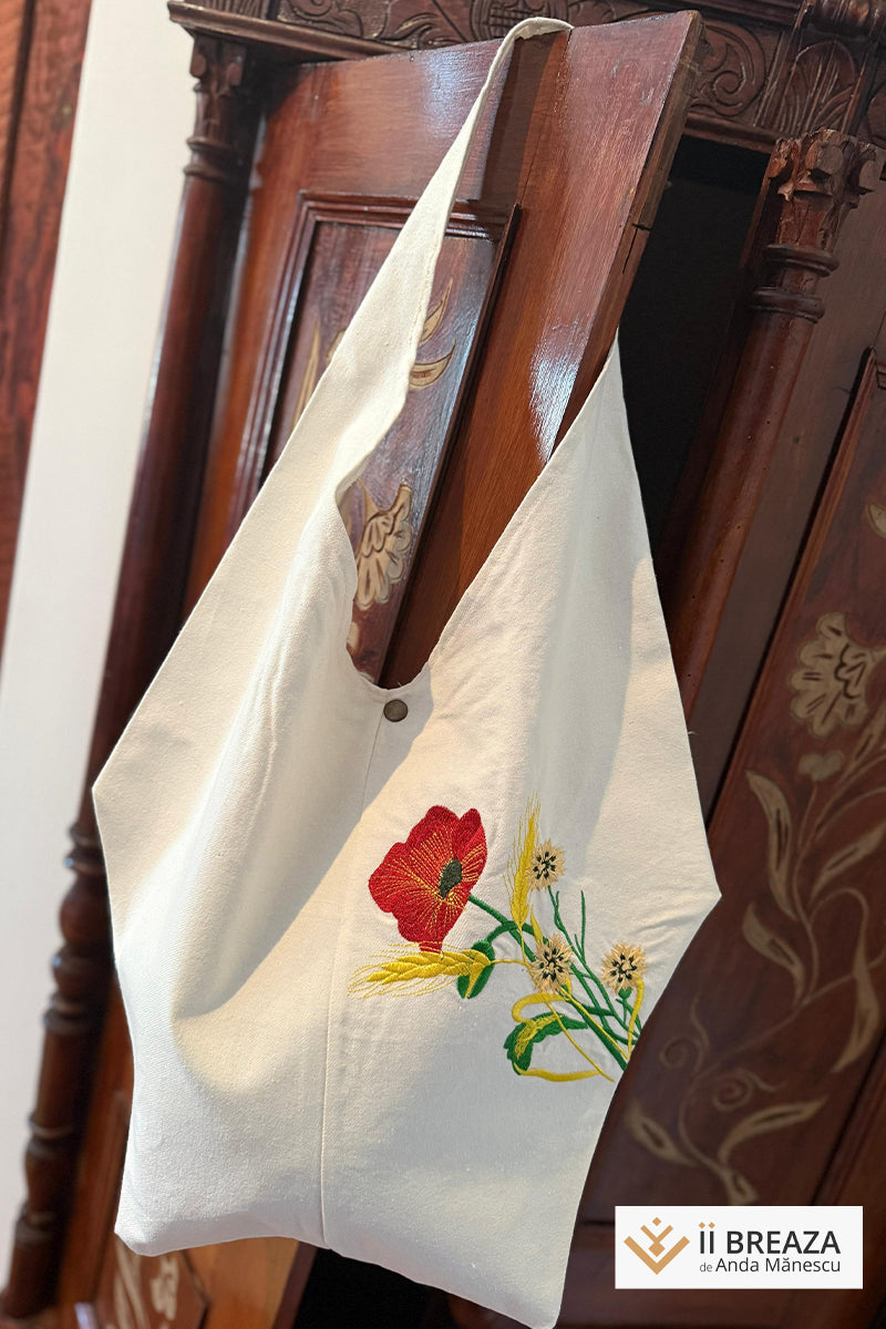 Geantă/ traistă cu Mac Roșu Geantă/ traistă cu Mac Roșu