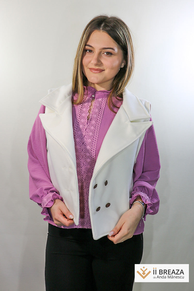 Vestă scurtă din stofă - model Amy Vestă scurtă din stofă - model Amy