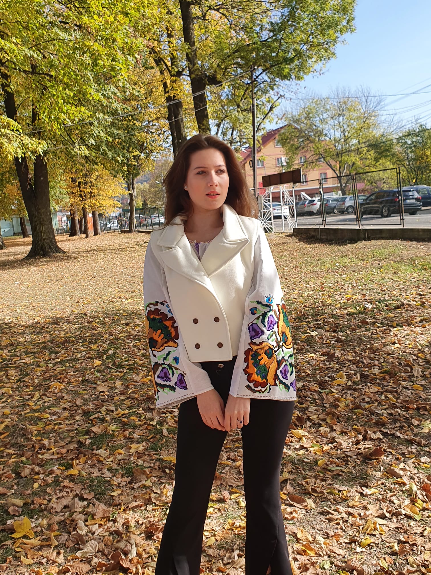 Vestă scurtă din stofă - model Amy Vestă scurtă din stofă - model Amy
