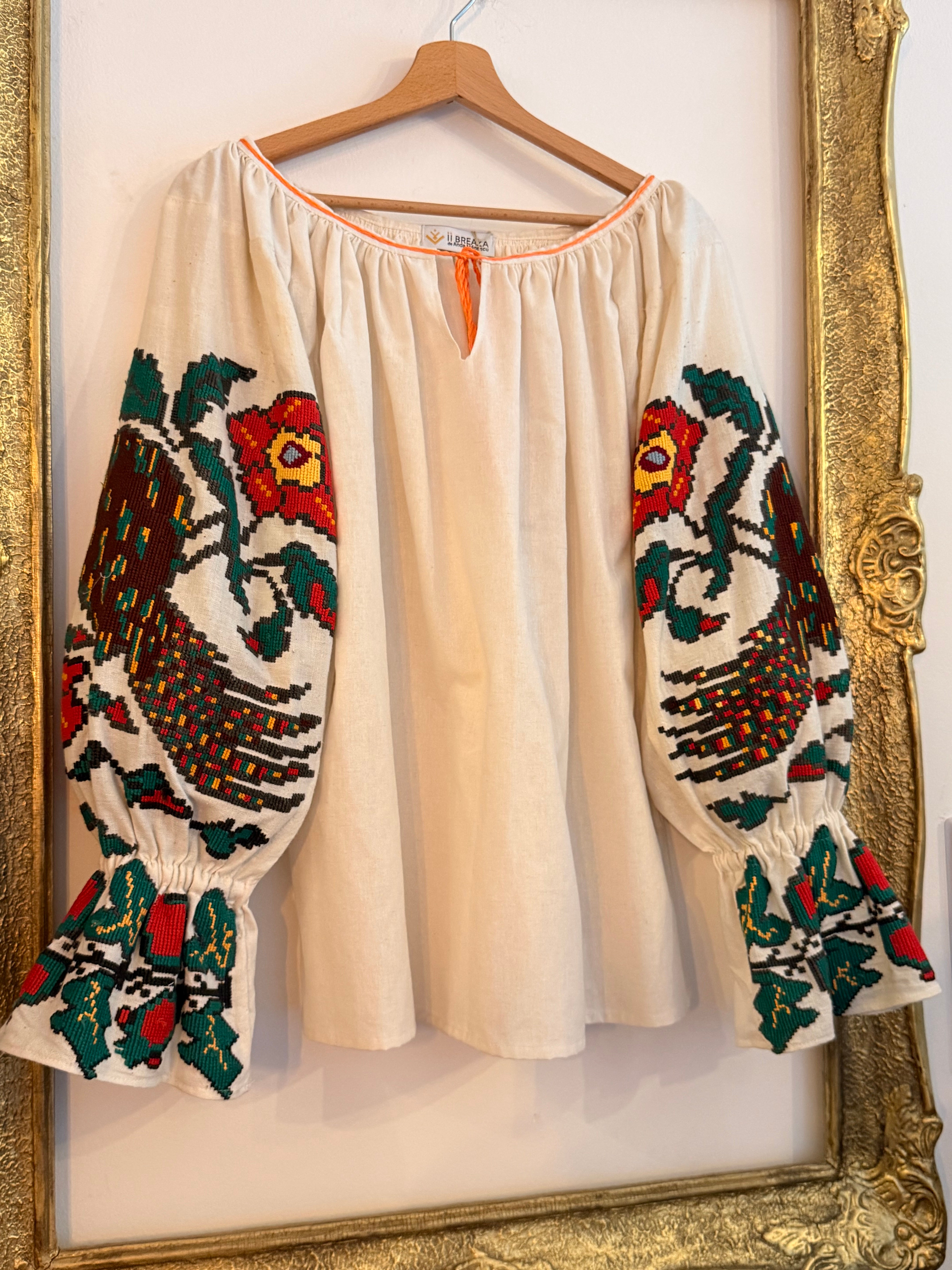 Bluză cu mâneci vintage - Natura