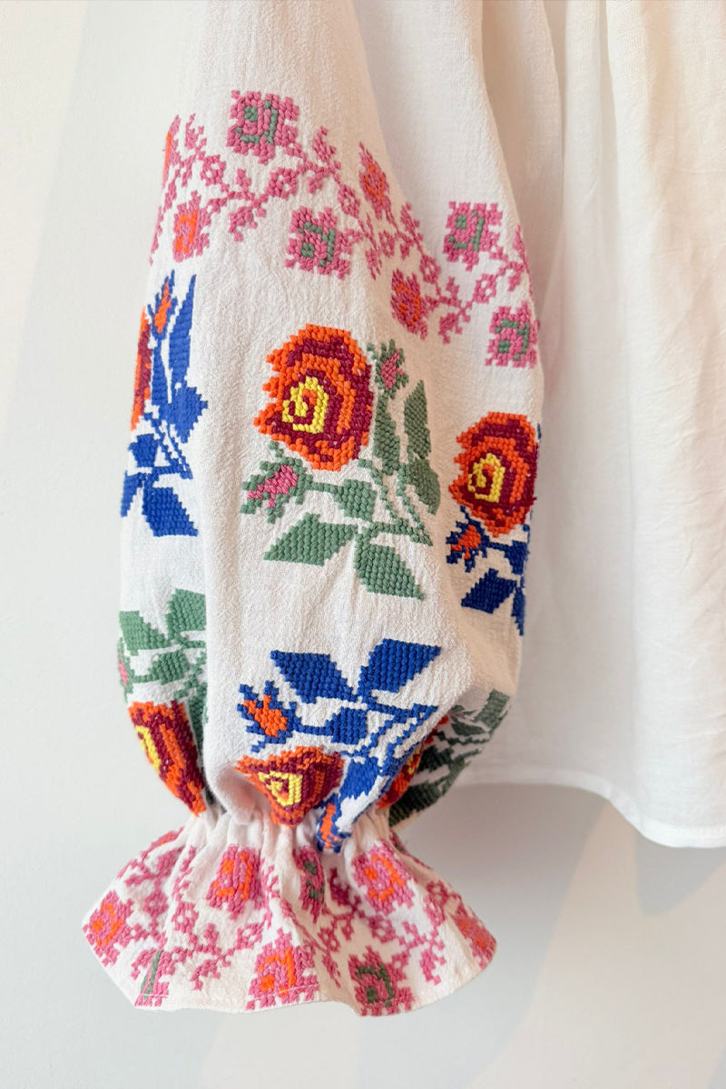 Bluză vintage, motive florale