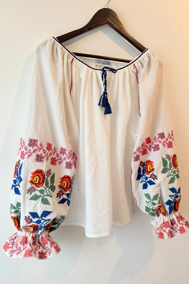 Bluză vintage, motive florale