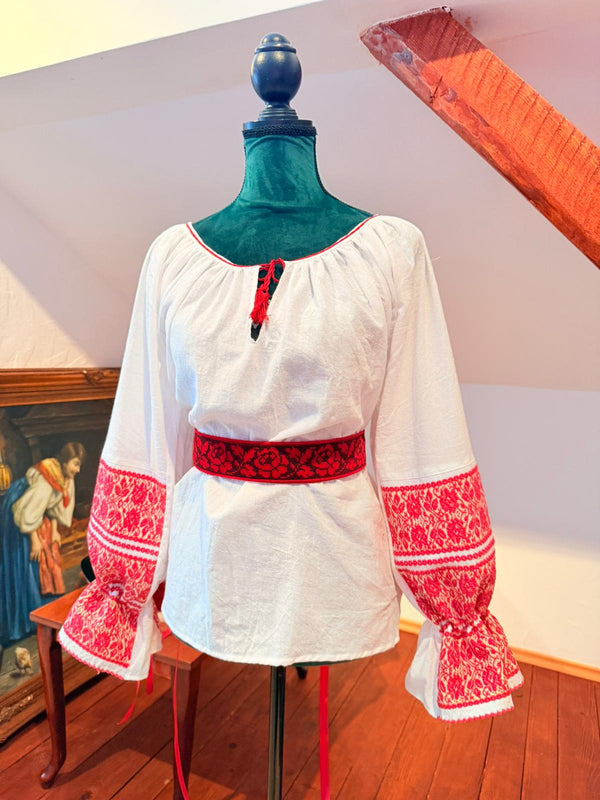 Bluză cu mâneci vintage _ Rosu străvechi