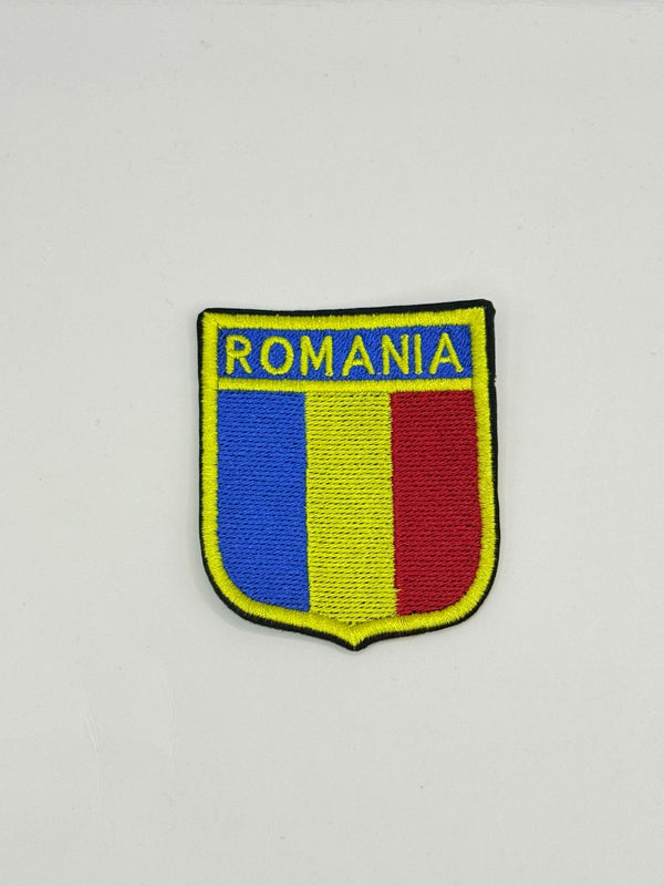 Emblemă / Patch brodată, cu folie adezivă – România tricoloră