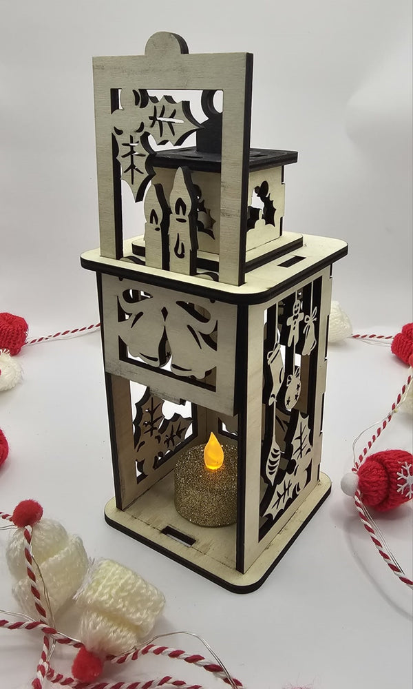 Felinar din lemn în spiritul Crăciunului