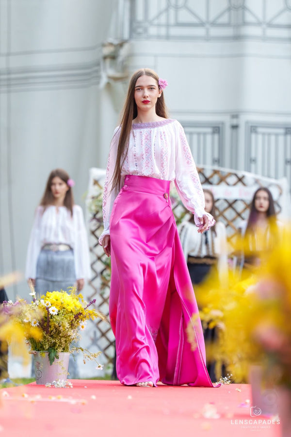 Fustă “Regală în Fuchsia” – Colecția Regina Maria