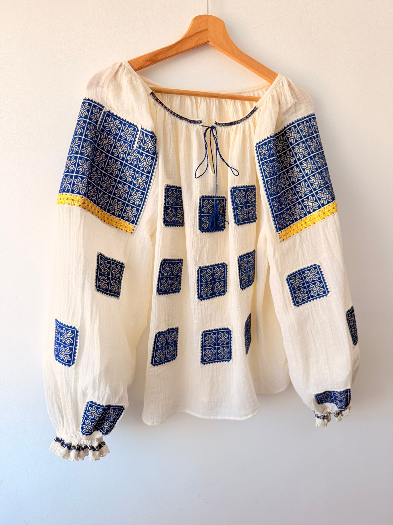 Vintage IA albastru regal cu paiete - simbol Lalea