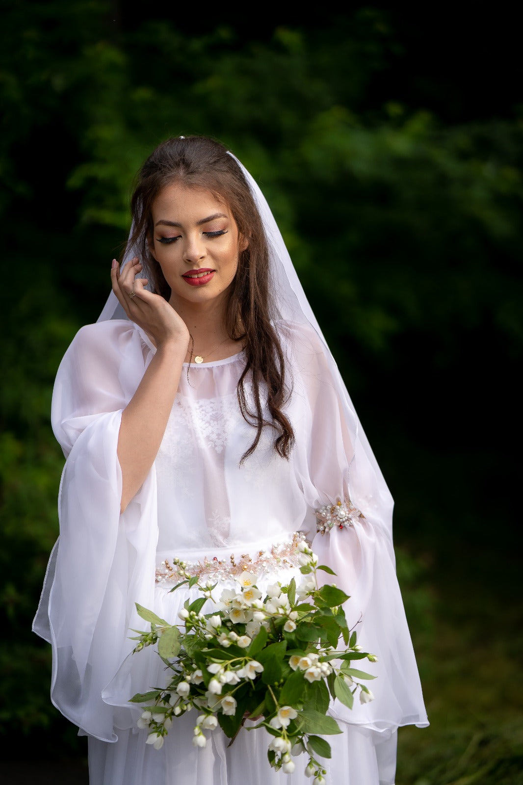 Rochie de mireasă creată din mătase naturală - ”Domnița”