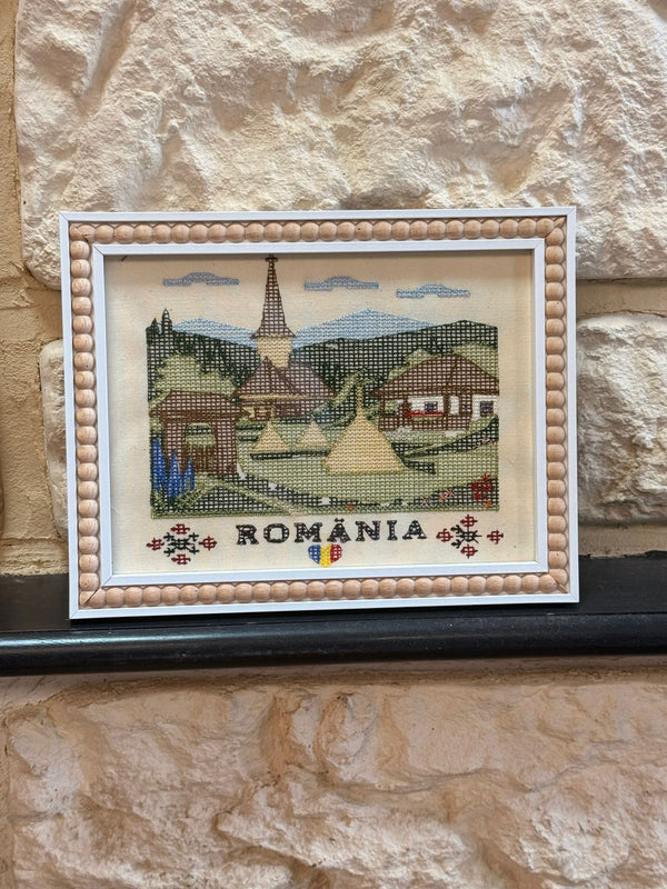 Tablou tip goblen, în spiritul României, model Maramureș