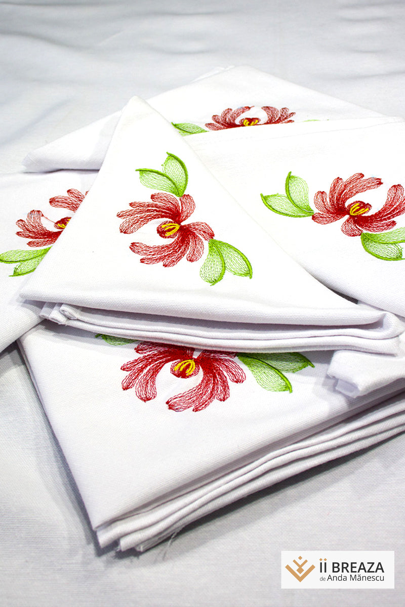 Față de masă cu șervețele, model Nufăr
