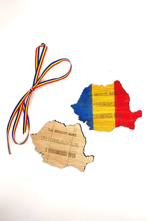 Magnet harta României, gravată cu 1 Decembrie 1918