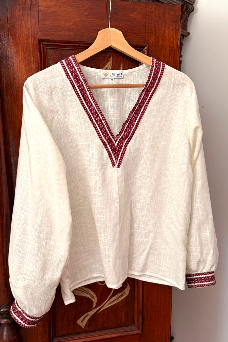 Bluză cu aplicatie vintage - Râul Vieții