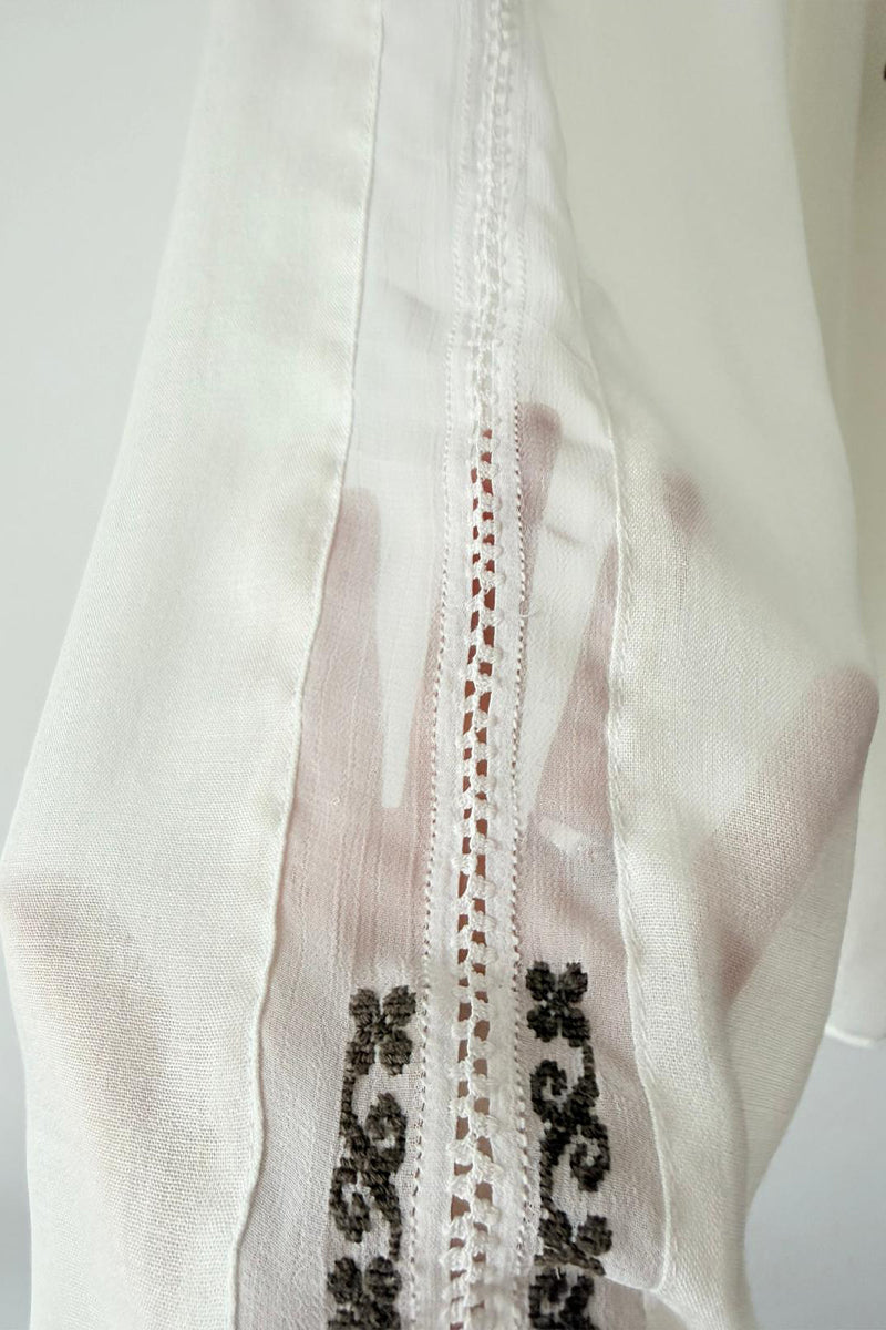 Bluză delicată din marchizet fin, model vintage