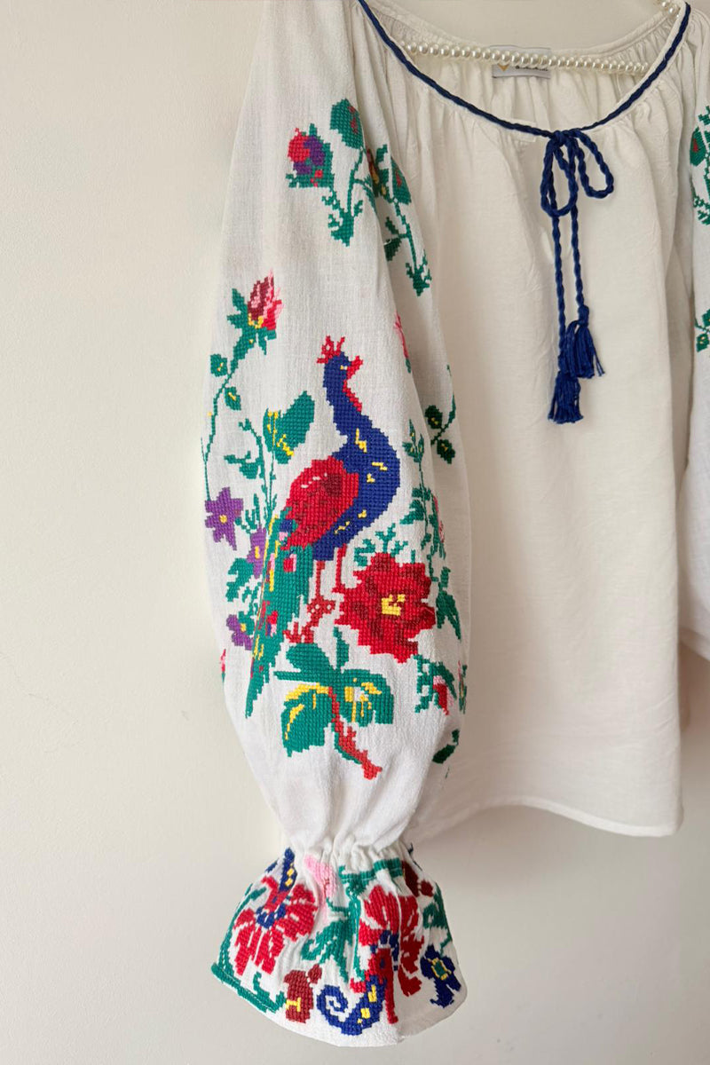 Bluză vintage, motive florale