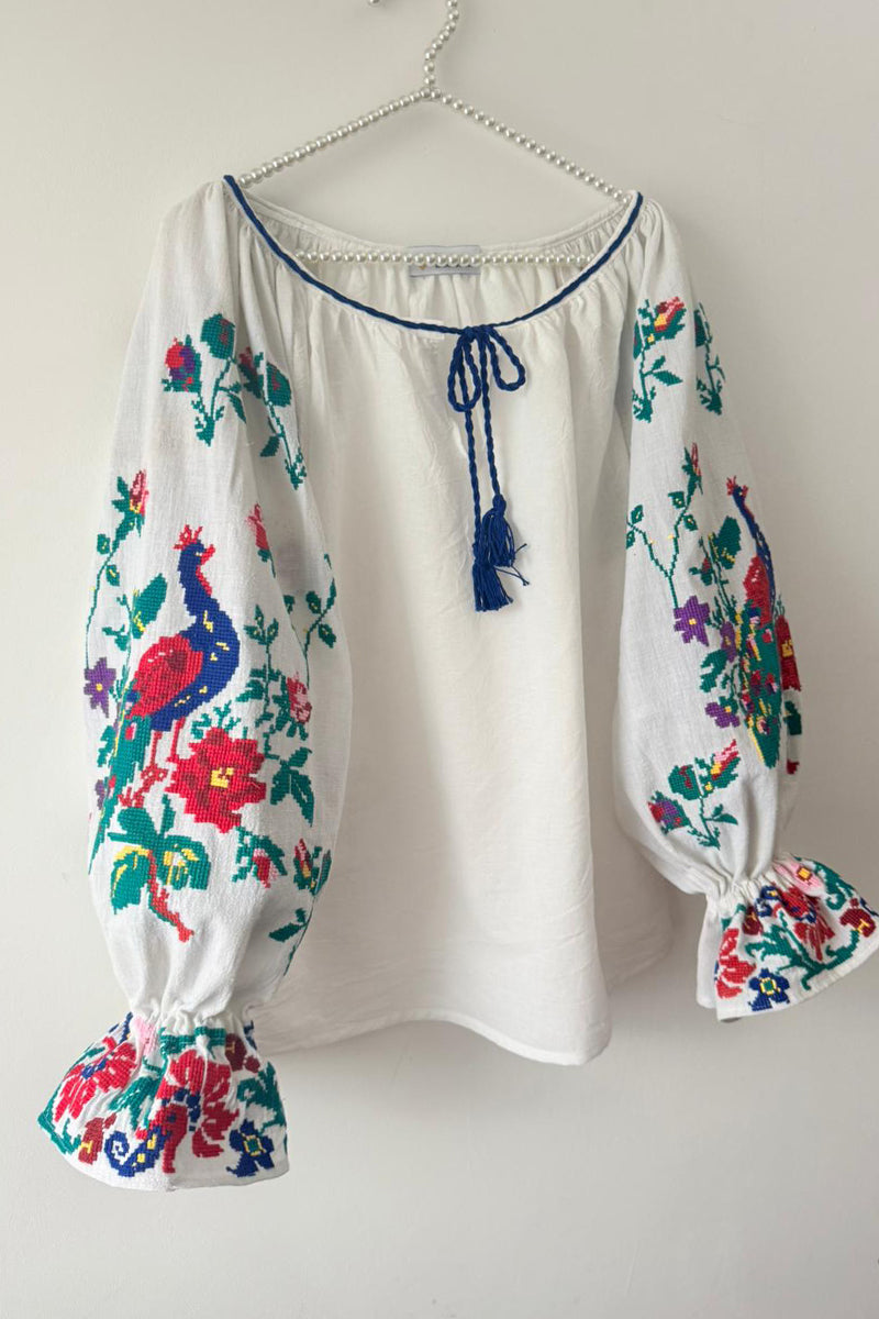 Bluză vintage, motive florale