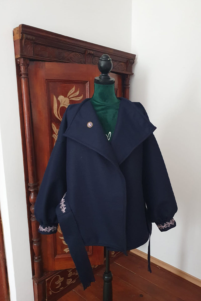 Jachetă Ana -  brodată cu simbol floare, străbună