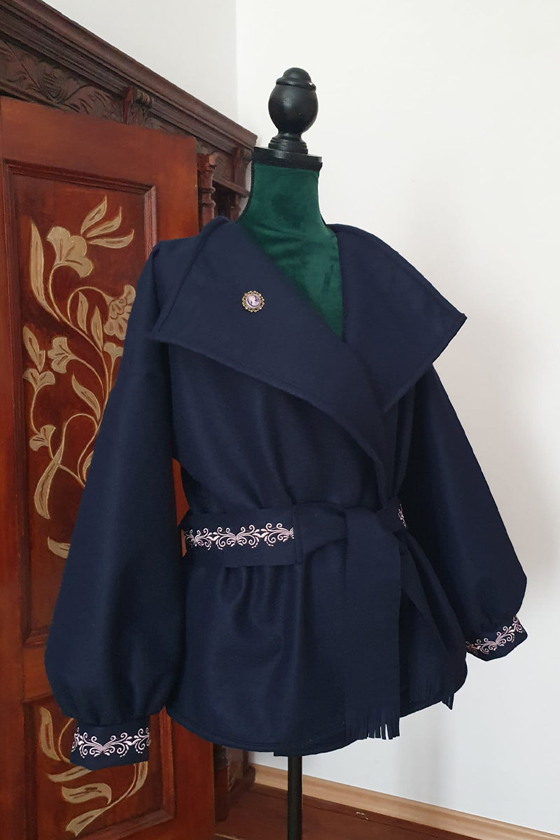 Jachetă Ana -  brodată cu simbol floare, străbună