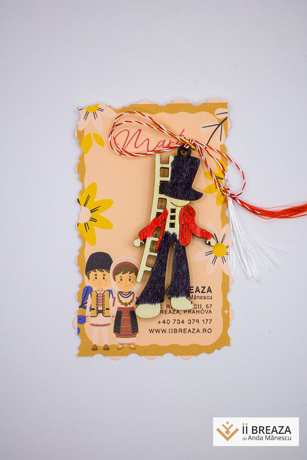 Mărțișor - Coșar pictat pe lemn