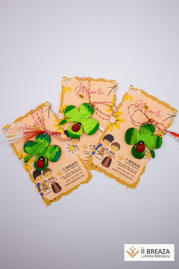 Mărțișor - Trifoi cu patru foi, pictat