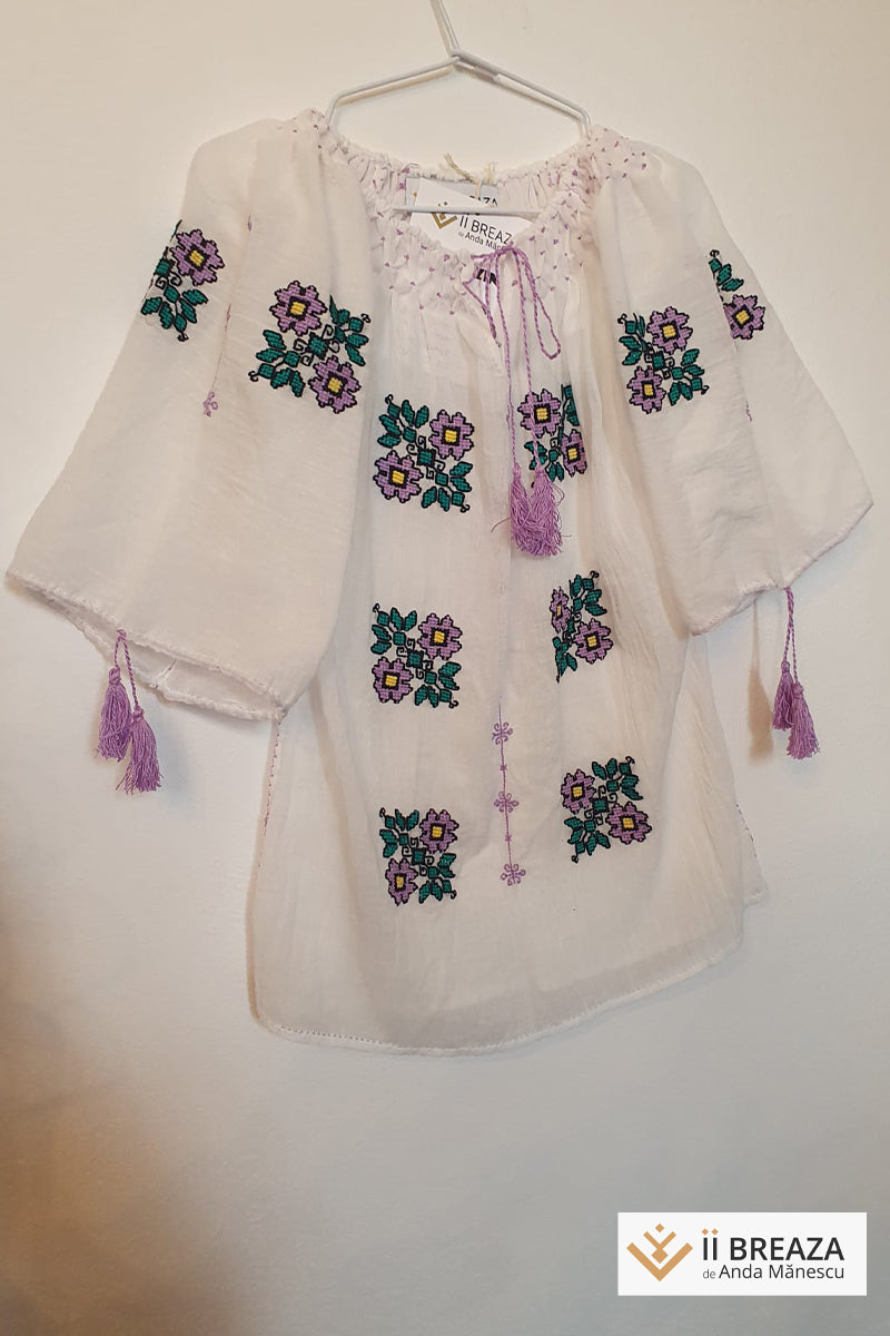 Rochiță fetiță cu broderie manuală - model Multicolorul