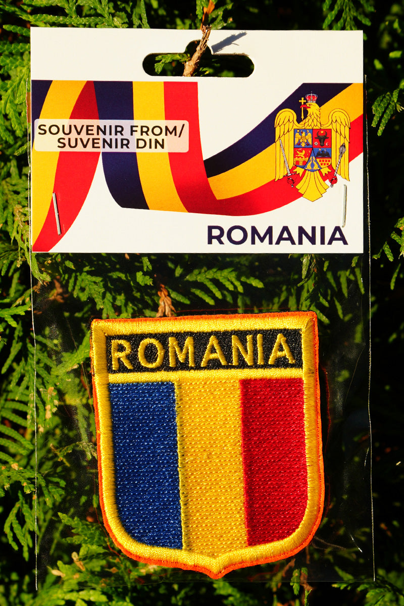 Emblemă / Patch brodată, cu folie adezivă – România tricoloră