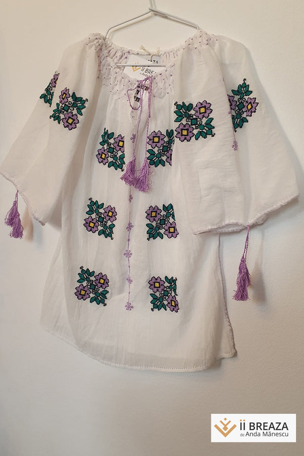 Rochiță Fetiță Brodată Manual - model Multicolorul