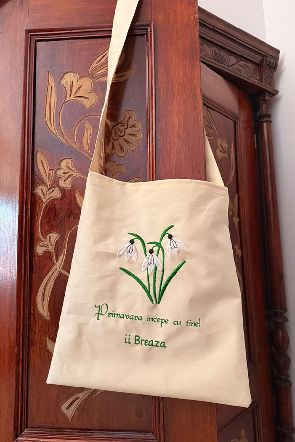 Traistă reutilizabilă, model Ghiocei