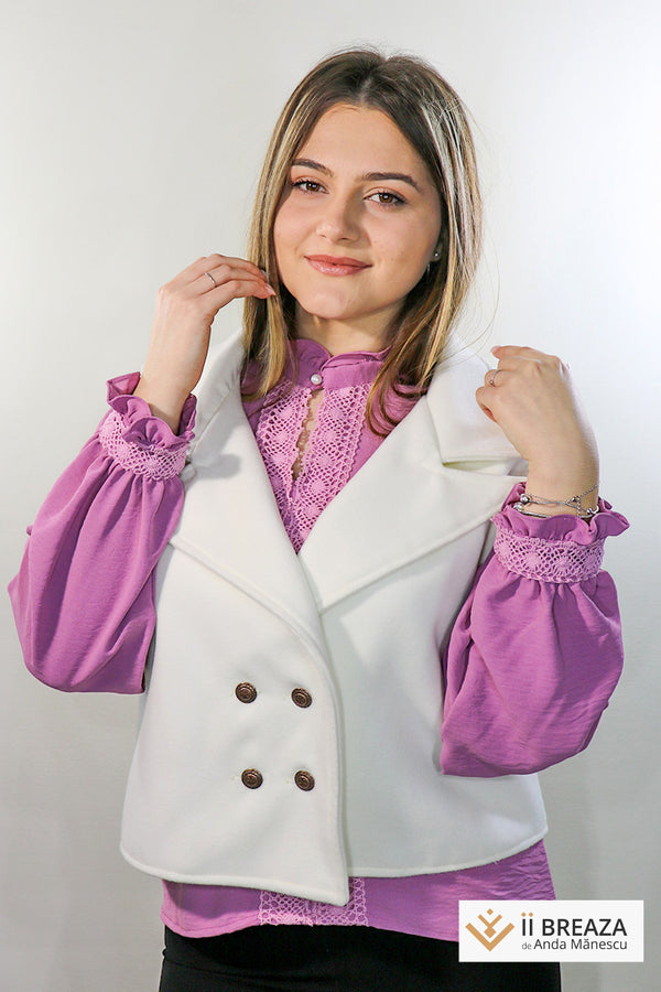 Vestă scurtă din stofă - model Amy