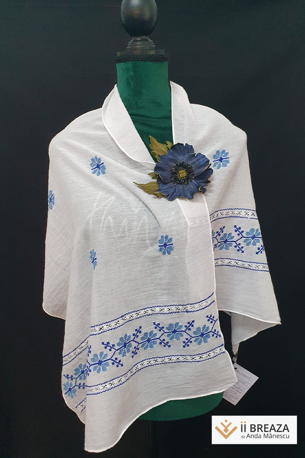 Maramă Brodată Manual - model Floare de Măr