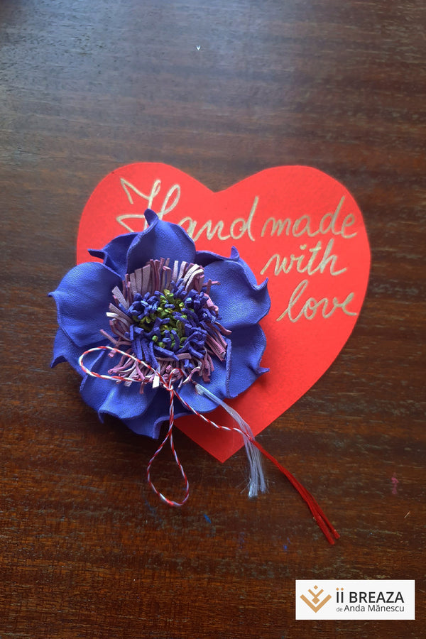 Broșă din piele - handmade